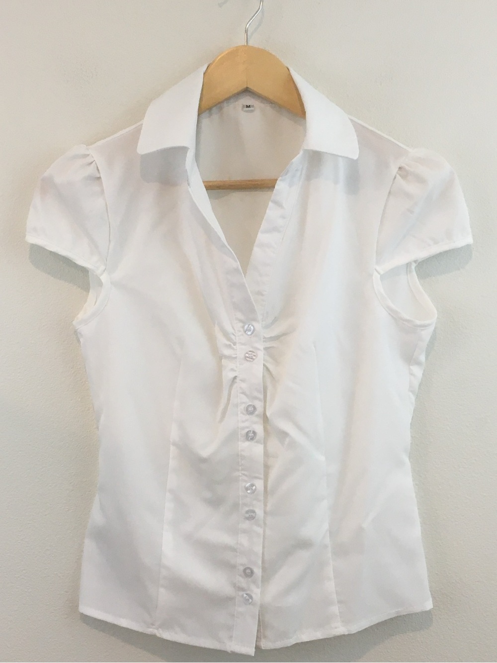 Classic White Short-Sleeve Button-Front Blouse